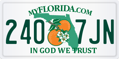 FL license plate 2407JN