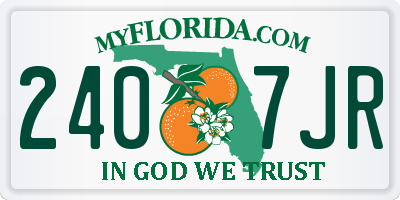 FL license plate 2407JR