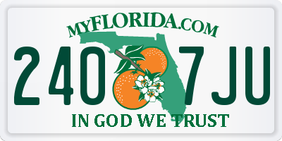 FL license plate 2407JU