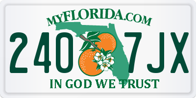 FL license plate 2407JX