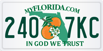 FL license plate 2407KC