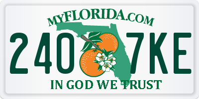 FL license plate 2407KE