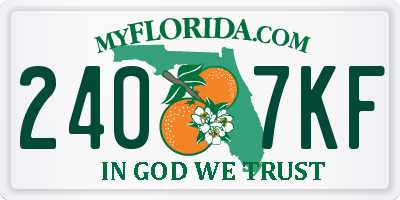 FL license plate 2407KF