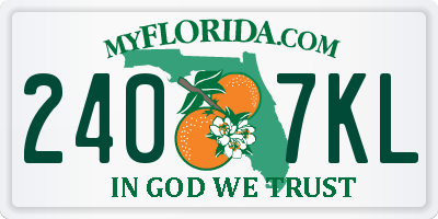 FL license plate 2407KL