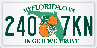FL license plate 2407KN