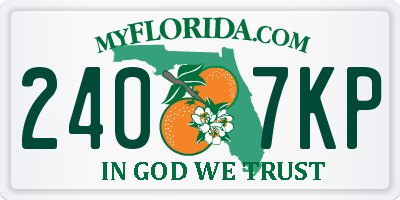 FL license plate 2407KP