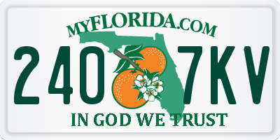 FL license plate 2407KV