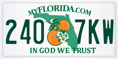 FL license plate 2407KW