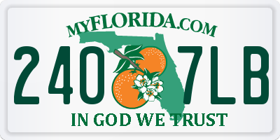 FL license plate 2407LB
