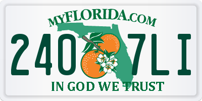 FL license plate 2407LI