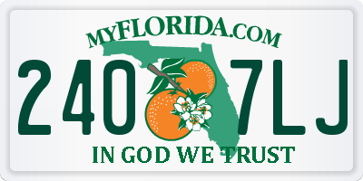 FL license plate 2407LJ
