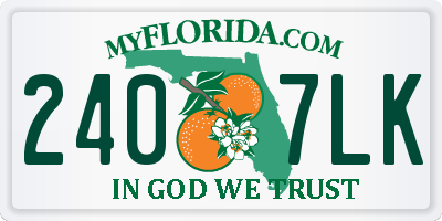 FL license plate 2407LK