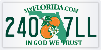 FL license plate 2407LL