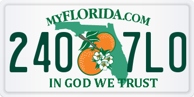 FL license plate 2407LO