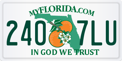 FL license plate 2407LU