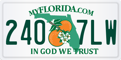 FL license plate 2407LW