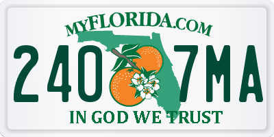 FL license plate 2407MA