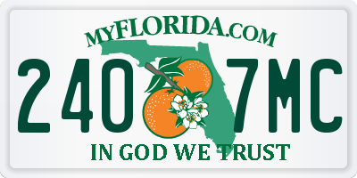 FL license plate 2407MC