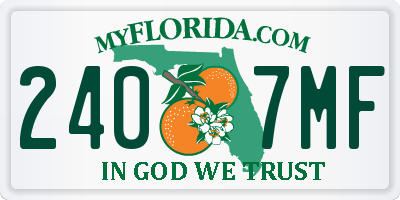 FL license plate 2407MF