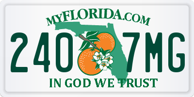 FL license plate 2407MG