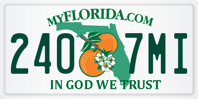 FL license plate 2407MI
