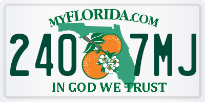 FL license plate 2407MJ