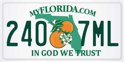 FL license plate 2407ML