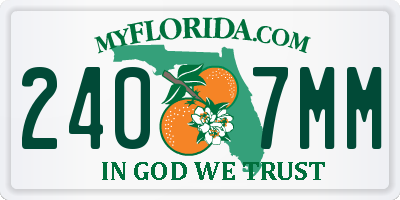 FL license plate 2407MM