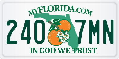 FL license plate 2407MN