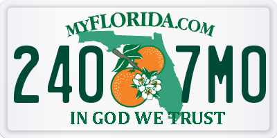 FL license plate 2407MO