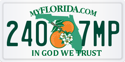 FL license plate 2407MP