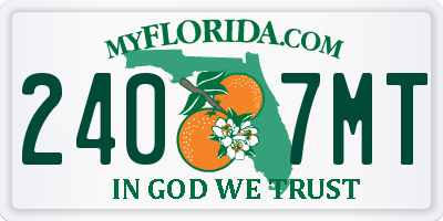 FL license plate 2407MT