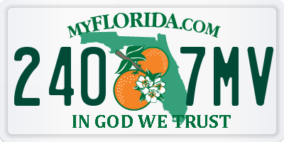 FL license plate 2407MV