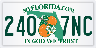FL license plate 2407NC