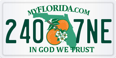 FL license plate 2407NE
