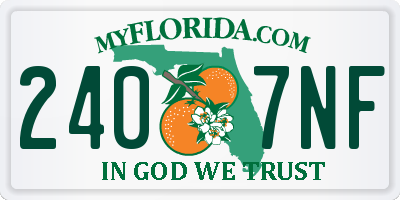 FL license plate 2407NF