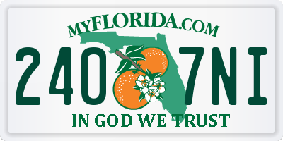 FL license plate 2407NI