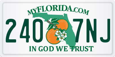 FL license plate 2407NJ