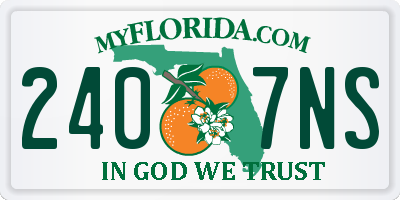 FL license plate 2407NS