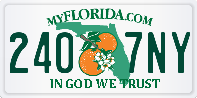 FL license plate 2407NY