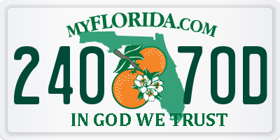 FL license plate 2407OD