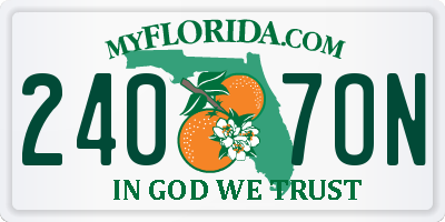 FL license plate 2407ON