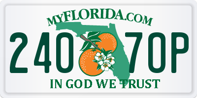 FL license plate 2407OP