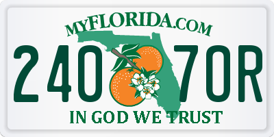 FL license plate 2407OR