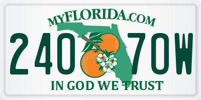 FL license plate 2407OW