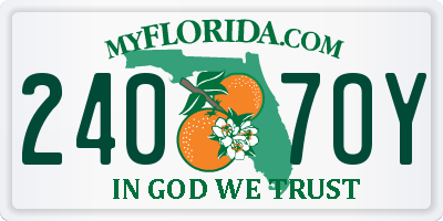FL license plate 2407OY