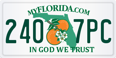 FL license plate 2407PC
