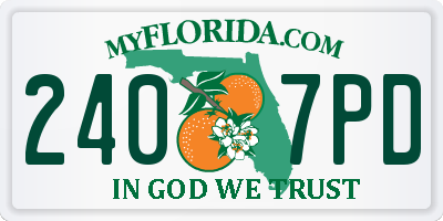 FL license plate 2407PD