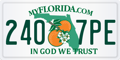 FL license plate 2407PE