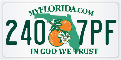 FL license plate 2407PF